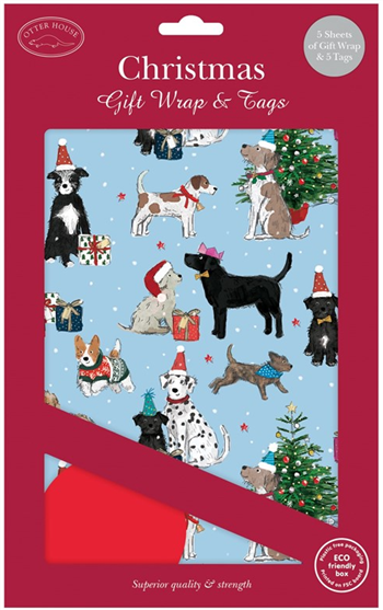 Dogs at Christmas Wrap & Tags
