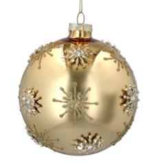 Gold glass ball with Raised Gold Stars