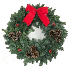 Classic Red Christmas Wreath - 14"